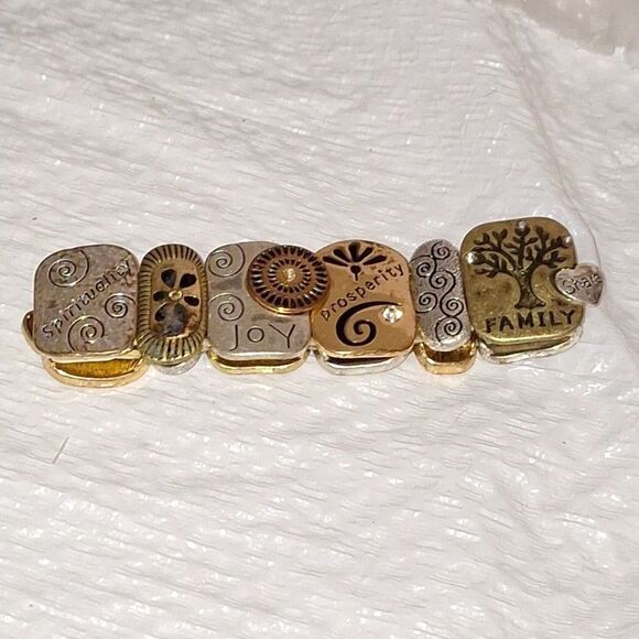 A Family Stretchy Panel Bracelet Multi-Tone Rhinestone Inspirational Gift - Picture 1 of 8